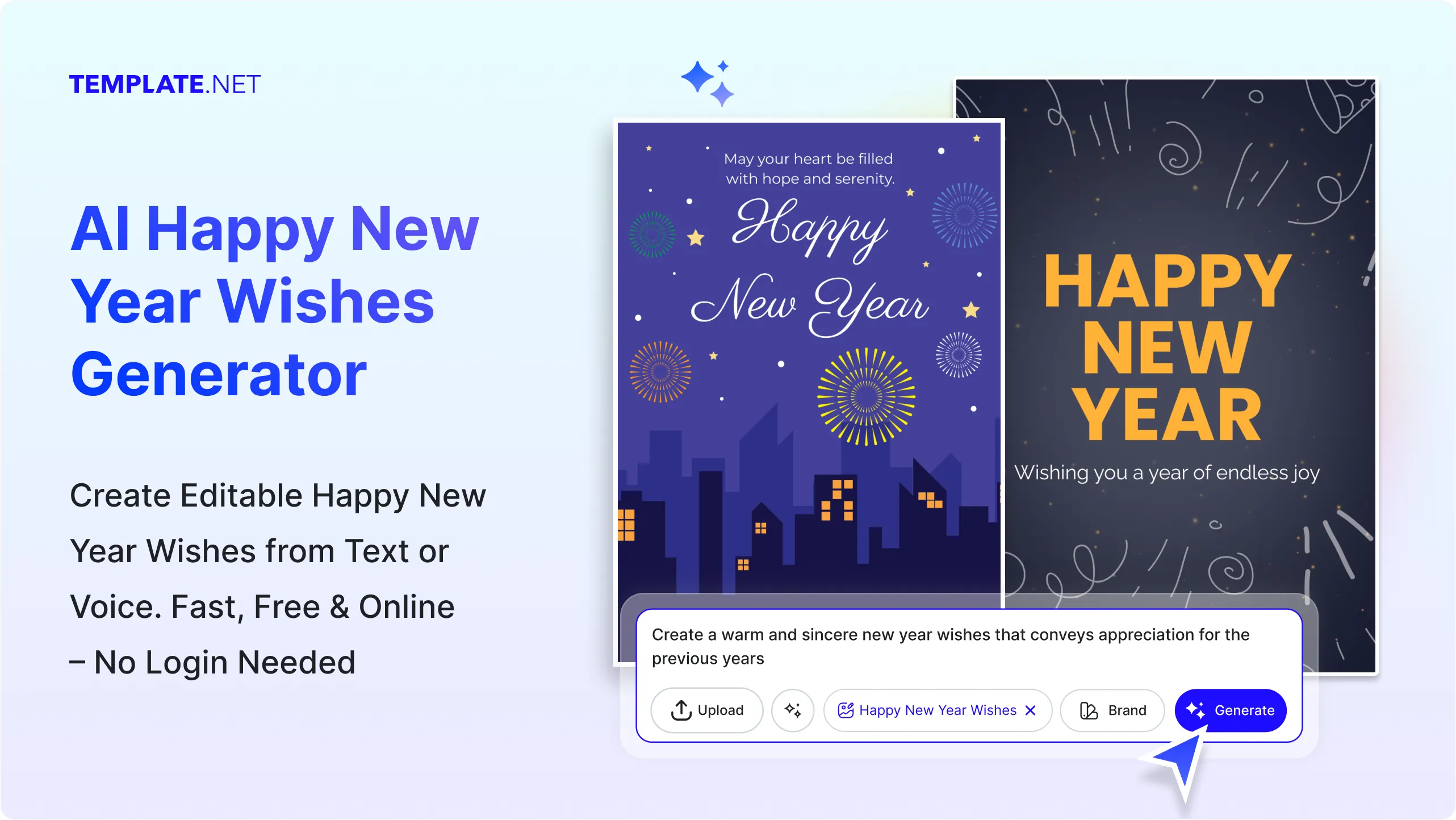 Free AI Happy New Year Wishes Generator, Free New Year Message Maker Online
